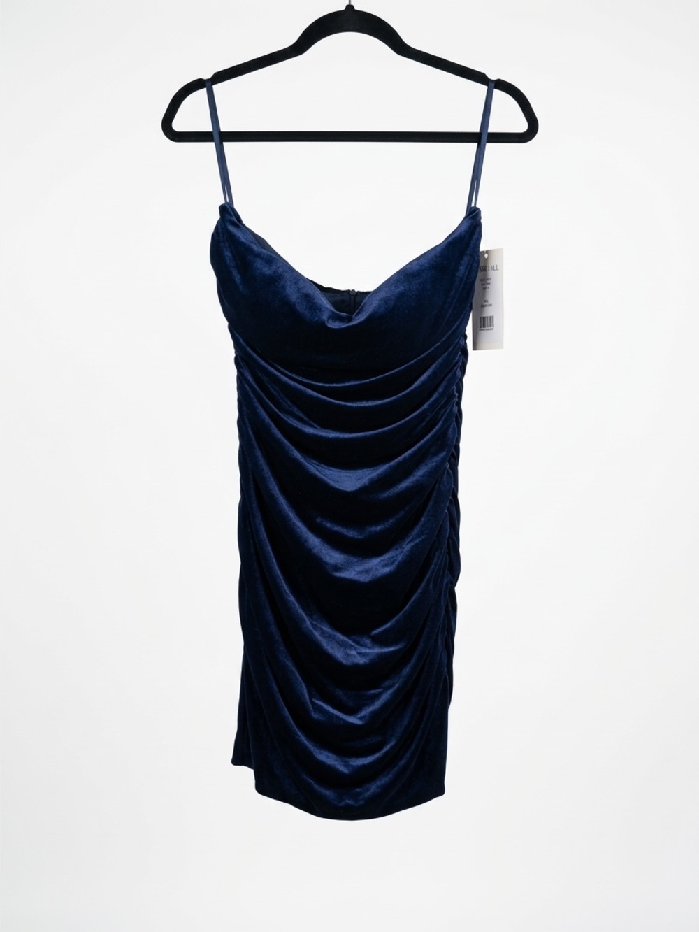 NWT Sherri Hill 53083 Navy Polyester Ruched Mini Dress Size 8